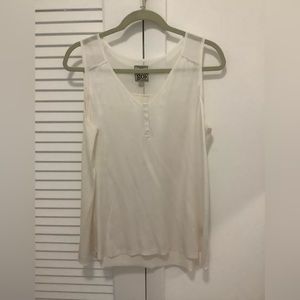GoSilk multi media tank tunic - creamy white